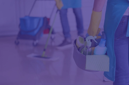 Cleaning crew using modern equipment to ensure accountability