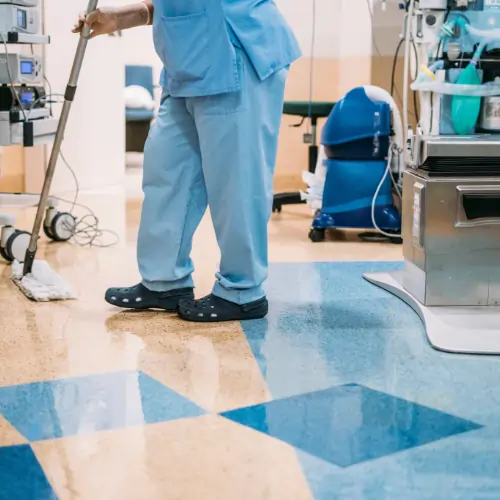 Specialized disinfection of high-touch surfaces in a critical medical area