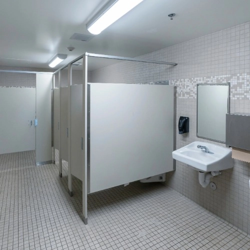 Clean, disinfected childcare restroom — a high-priority sanitizing zone